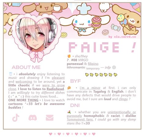 For fayepunk_nya on Discord! Made with the Free carrd plan Discord Card Ideas, Carrd Inspo Commission, Cute Carrd.co Ideas, Carrd Gif, Carrd Inspo Template, Carrd Tutorial, Cardd Inspo, Aesthetic Korean Outfits, Carrd Resources