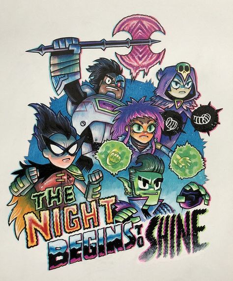 The Night Begins To Shine, Dan Hipp, Night Begins To Shine, Raven Beast Boy, Teen Titans Fanart, Arte Nerd, Cartoon Character Tattoos, Teen Titan, Raven Teen Titans