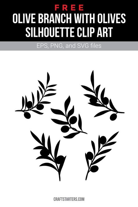 Olive Branch Silhouette, Olive Svg Free, Olive Tree Silhouette, Olive Branch Vector, Olive Tree Vector, Olive Branch Illustration, Olive Branch Art, Olive Branch Design, Olive Tattoo