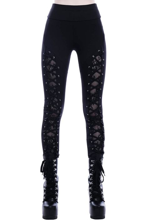 Crystal Crypt Leggings - Shop Now - www.KILLSTAR.com Health Goth Outfits, Killstar Outfit, Witchy Fits, Coven Dress, Goth Leggings, Goth Shorts, Fantasy Inspo, Goth Baddie, Killstar Clothing