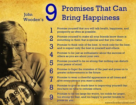 John Wooden's Nine Promises That Can Bring Happiness inspirational quotes John Wooden Quotes, Golf Sayings, Wooden Quotes, John Wooden, Golf Quotes, Sports Quotes, Bring Happiness, Good Advice, The Words