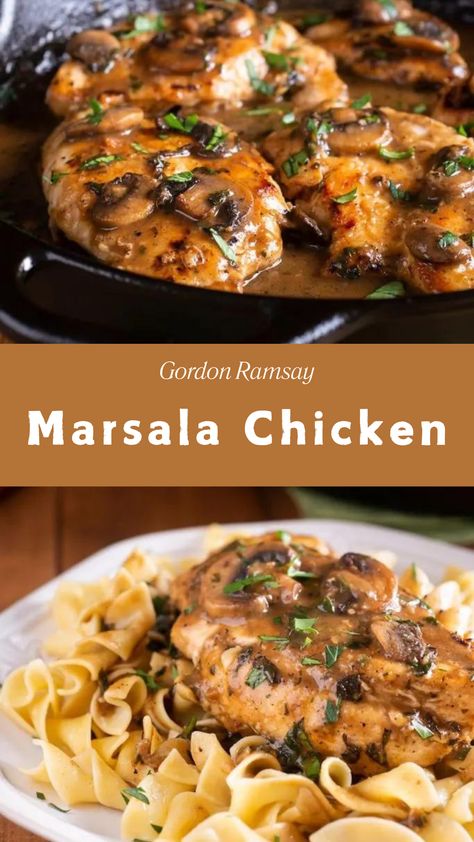 Gordon Ramsay Marsala Chicken Chef Plate Recipes, Easy Gordon Ramsay Recipes, Shallots Recipe Dinners, Fine Dining Main Course, Gourmet Recipes Fancy, Gordon Ramsay Turkey, Master Chef Recipes, Marsala Recipes, Gordon Ramsay Home Cooking