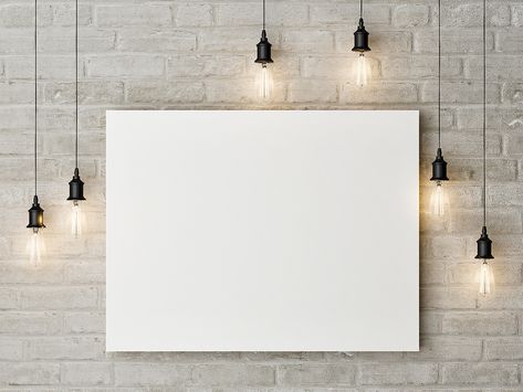 Free Canvas Painting Mockup on a Wall Ruangan Studio, Mises En Page Design Graphique, Design Mockup Free, Background Powerpoint, Free Canvas, Personalised Canvas, Wall Background, Poster Mockup, Mockup Templates