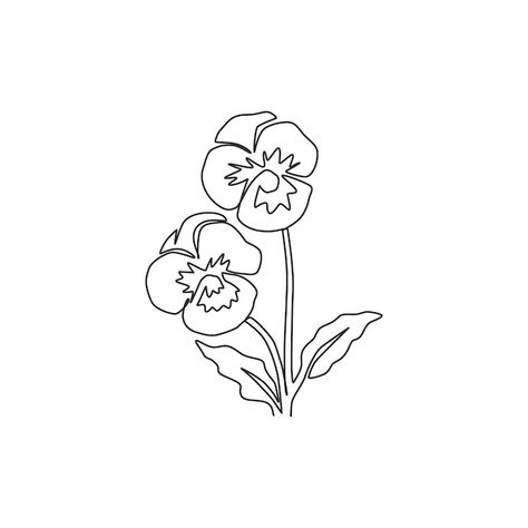 One Continuous Line Drawing, Flower Park, Park Design, Pansy Flower, Continuous Line Drawing, Pansies Flowers, Outline Art, Parking Design, Continuous Line