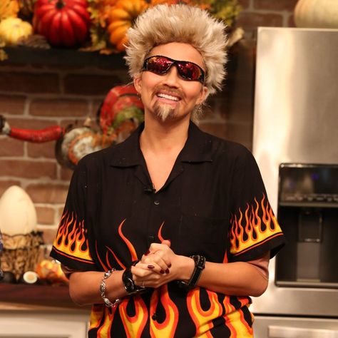 Chrissy Teigen's Guy Fieri Costume Is Amazing and Horrifying All at Once Guy Fieri Costume, Chrissy Teigen Dress, Food Halloween Costumes, Epic Halloween Costumes, Best Celebrity Halloween Costumes, Celebrity Halloween, Celebrity Costumes, Celebrity Halloween Costumes, Last Minute Costumes