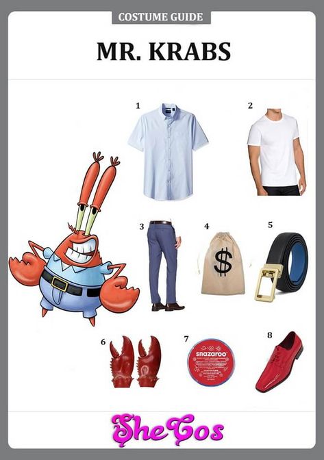 mr krabs costume diy Mr Krabs Costume, Mr Crab Spongebob, Crab Spongebob, Krusty Krab Hat, Spongebob Krusty Krab, Diy Spongebob, Spongebob Squarepants Characters, Mrs Puff, Crab Costume