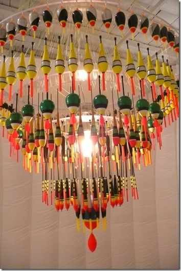 Fishing lure chandelier. Fishing Lures Art, Fishing Store, Fishing Photography, Art Lessons For Kids, Cool Lamps, Timeless Decor, Store Interior, She Shed, Restaurant Interior