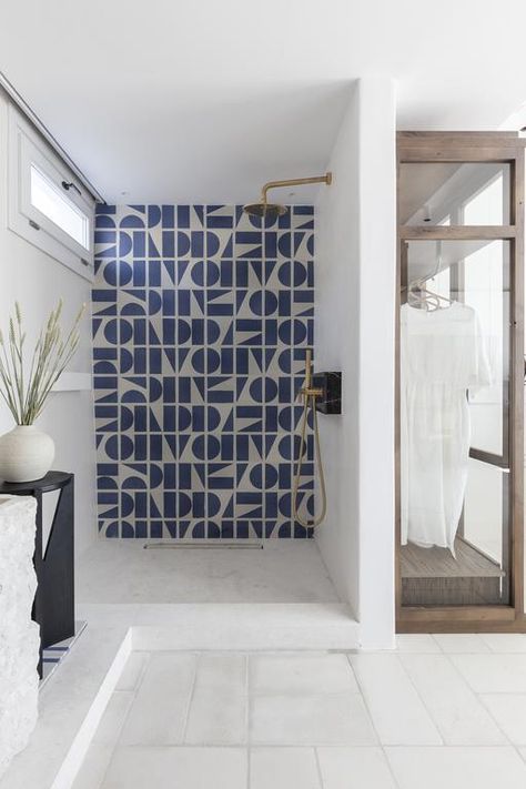 Applications - TsourlakisTiles - Cement Tiles, Handmade Tiles, Tsimentoplakakia Cement Tiles Bathroom, Handmade Tiles Bathroom, Cement Tile Bathroom, Bathroom Under Stairs, Tiles Living Room, Tiles Handmade, Inspiring Interiors, Cement Tiles, Tile Projects