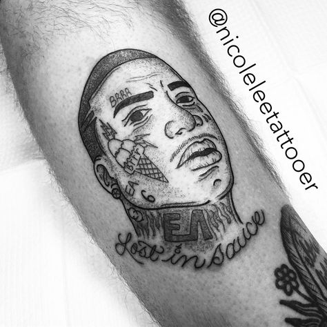 Gucci mane brrr leg tattoo black and white blackworkers Leg Tattoo Black, Gucci Mane Tattoo, Gucci Tattoo, Face Tats, Tattoo Black And White, Gucci Mane, Tattoo Black, Leg Tattoo, Baby Projects