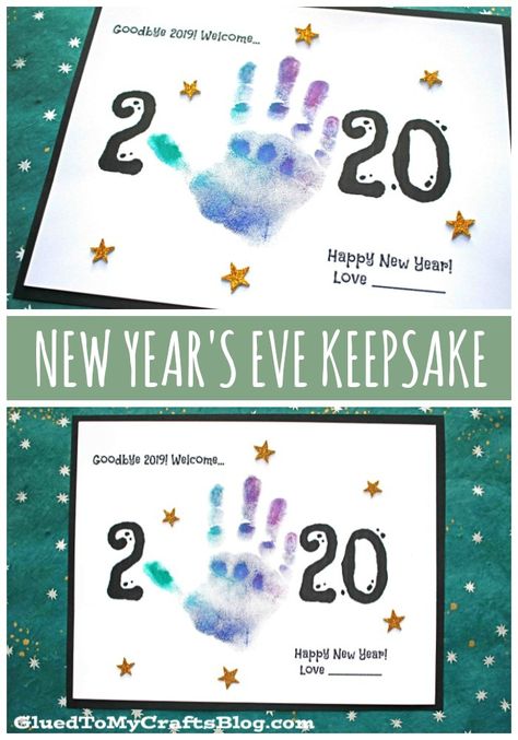 #gluedtomycrafts Handprint Keepsake Idea For New Year’s Eve - Kid Craft Idea New Year New Me Crafts For Kids, New Year Craft For Kindergarten, New Year Craft Ideas For Kids, New Years Kid Crafts, New Years Craft For Preschoolers, New Years Eve Handprint Craft, New Years Art Activities For Kids, New Years Craft For Kindergarten, New Year Craft For Preschoolers