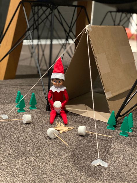 Parachute Elf On The Shelf, Camping Elf On The Shelf, Elf Camping, Elf On The Shelf Camping, Elf Magic, Awesome Elf On The Shelf Ideas, Christmas Countdown, The Elf, Elf On The Shelf