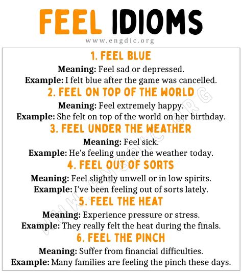 Feel Idioms Blue Meaning, Idioms In English, Expanding Vocabulary, Formal English, Silent Letters, Dictionary Words, English Phrases Idioms, Teaching English Grammar, Idioms And Phrases