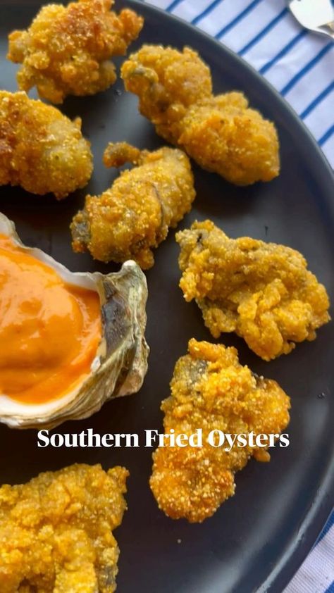 Just a few simple ingredients make this fried oyster recipe easy and irresistible! Follow along with my tips and tricks to make the best crispy oysters coated in perfectly seasoned cornmeal crust. Pin this recipe to your favorite board today! Oyster Recipes Raw, Fried Oysters Southern, How To Cook Oysters, Air Fryer Oysters, Fried Oyster Recipes, Oyster Recipes No Shell, Air Fryer Oyster Recipes, Fried Oysters Recipe, Oysters Recipes