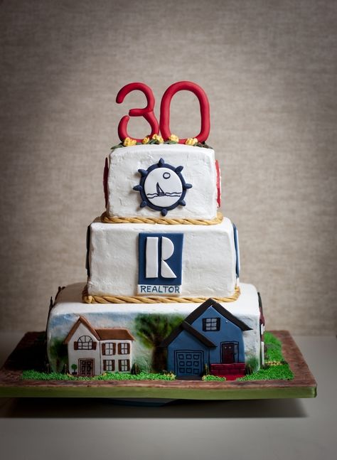 real estate cake | Real Estate Retirement Cake Real Estate Cake Ideas, Real Estate Cake, Police Party, Retirement Cake, Graduation Cake, Buttercream Icing, Happy 2nd Birthday, Graduation Cakes, Birthday Images