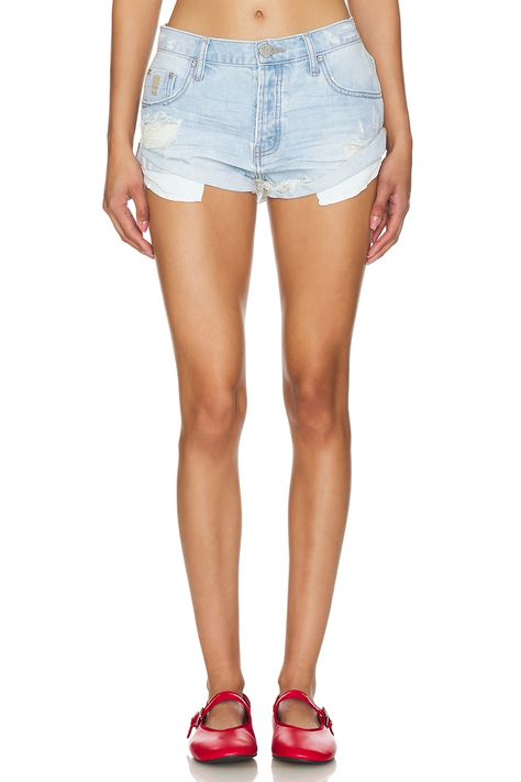 Styling Shorts, One Teaspoon, Denim Short, Australian Design, Low Waist, Sky Blue, Blue Sky, Sydney, Denim Shorts