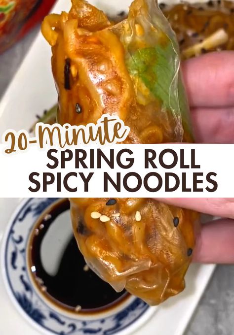 Spicy Noodle Spring Rolls  (20 Minutes ONLY!) Spicy Spring Rolls, Noodle Spring Rolls, Soft Oatmeal Raisin Cookies, Homemade Oatmeal Raisin Cookies, Easy Oatmeal Raisin Cookies, Best Oatmeal Raisin Cookies, Spring Rolls Recipe, Spicy Noodle, Fried Spring Rolls