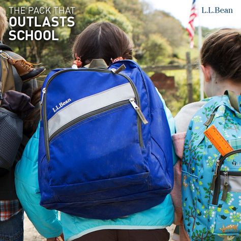 The backpack that outlasts school - L.L.Bean Ll Bean Backpack, Llbean Backpack, Bags Travel, In The Classroom, Messenger Bags, Great Outdoors, Free Kids, Ll Bean, School Backpacks