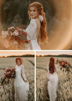 Wedding Dress For Redhead Brides, Bride Boho Hair, Wedding Dress Red Hair, Boho Red Hair, Bride Hairstyles Boho, Boho Chic Wedding Hair, Red Hair Wedding, Red Hair Bride, Boho Bride Hair