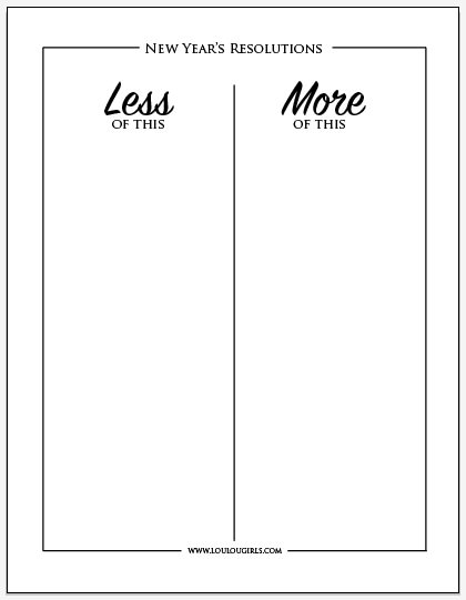 New Years Resolutions Template, New Years With Kids, Simple Chart, New Years Resolution List, New Year Printables, Goals Printable, Goals Template, New Years Activities, Printable Chart