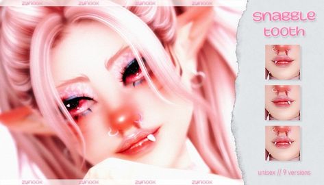 Snaggletooth! | Patreon Sims 4 Curly Pigtails, Sims 4 Angel Bites Cc, Sims 4 Two Toned Lips, Sims 4 Lollipop, Sims 4 Fangs, Ts4cc Alpha, Succubus Sims 4 Cc, Sims4 Alpha Cc, Snaggle Tooth