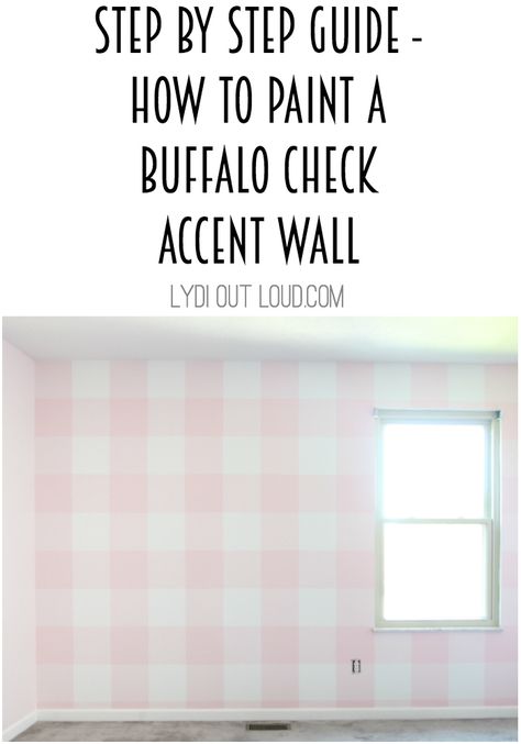 How To Paint Plaid Pattern On Wall, How To Paint Gingham Pattern, Plaid Painted Wall, Accent Wall Girls Bedroom, Cheap Apartment, Farmhouse Side Table, Cute Dorm Rooms, Buffalo Check, Old Farm Houses