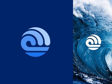 Aquatic Logo Design, Circle Logo Ideas, Ocean Branding, Alfrey Davilla, Coastal Branding, Water Logo Design, Pg Logo, Gardening Logo, Sea Logo