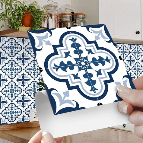 Peel And Stick Kitchen, Tile Backsplash Bathroom, Wood Burning Patterns Stencil, Kitchen Vinyl, Arabesque Tile, Diy Wall Decals, Kitchen Wall Stickers, Tile Stickers, Tile Decals