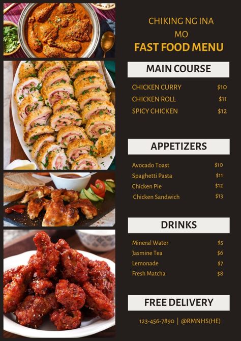 Private Chef Menu Ideas, Fast Food Menu, Chicken Rolls, Chicken Pie, Private Chef, Spaghetti Pasta, Chicken Sandwich, Culinary Skills, Spicy Chicken