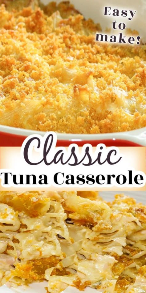 Quick And Easy Tuna Casserole, Tuna Casserole With Shell Pasta, Quick Tuna Casserole, Tunafish Casserole Recipes, Tuna Casserole With Sour Cream, Tuna Chip Casserole, Baked Tuna Noodle Casserole Easy, Quick Tuna Noodle Casserole, Tuna Noodles Easy