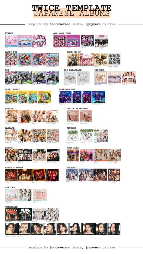 Album Covers Template, Twice Template, Kpop Album Collection, Photocards Twice, K Pop Albums, Japan Candy, Album Template, Twitter Twice, Twice Album