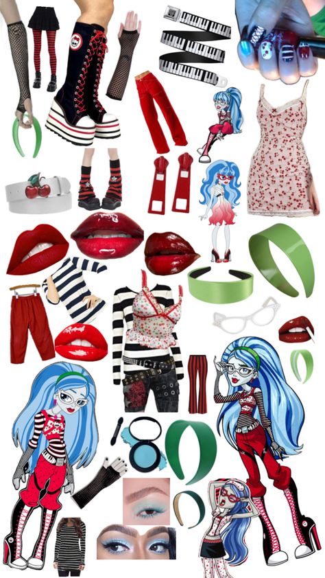 Ghoulia Halloween Costume, Ghoulia Monster High Costume, Ghoulia Yelps Outfit Inspiration, Ghoulia Yelps Makeup, Ghoulia Yelps Costume, Ghoulia Makeup, Ghoulia Costume, Ghoulia Outfit, Ghoulia Yelps Outfit