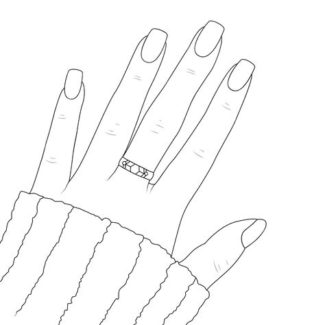 Hand Drawing Nails, Hand Drawing With Nails, Nail Coloring Pages, Long Nails Drawing, Nail Drawing Template, Hand With Nails Drawing, Nails Coloring Pages, Almond Nails Purple, Tumblr Coloring Pages