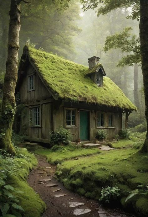 Oddity Oasis: Eccentric, Wild, and Whimsical 8x10 Art Prints 53982362 | eBay Cottage Reference Photo, House In Forest Cottages, Isolated Homes, Gnomes Art, Witch Cabin, Forest Cabins, Hobbit Homes, Goblin Market, Seaside Cottages