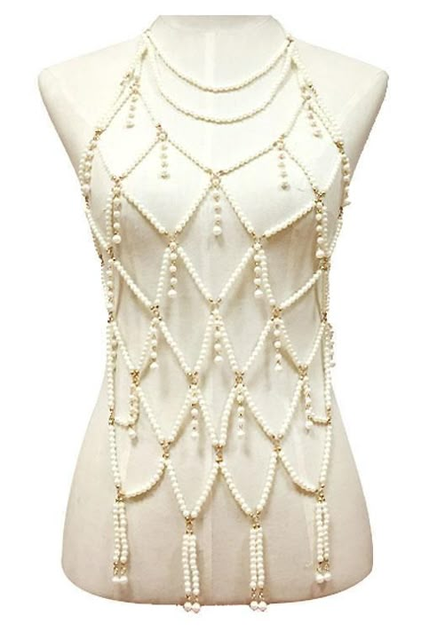 Chain Armor, Skirt Chain, Jóias Body Chains, Chest Chain, Armor Vest, Art Coquillage, Shoulder Necklace, Chain Bra, Popular Jewelry