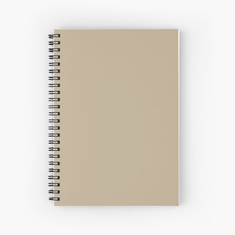 "Pure Tan Solid Coordinate Color" Spiral Notebook by podartist | Redbubble Color Journal, Fall Color Trend, Simple Notebook, Coloring Journal, Warm Taupe, Vintage Notebook, Notes Planner, Cute School Supplies, Print Book