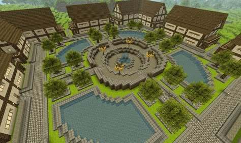 Natural town Minecraft Kale, Villa Minecraft, Minecraft Diy, Minecraft Town, Construction Minecraft, Minecraft Kingdom, Minecraft Garden, Minecraft Decoration, Minecraft Houses Blueprints