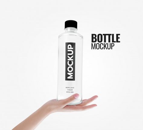 Water bottle on hand mockup | Premium Psd #Freepik #psd #water #packaging #bottle #drink Branding Mockups Free, Premium Water Bottle, Water Bottle Mockup, Packaging Bottle, Bottle Drink, Water Packaging, Water Logo, Aluminum Water Bottles, About Water