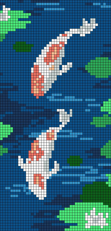 Crochet Fish Graph, Pixel Art Pattern Jellyfish, Cottage Core Alpha Pattern, Earth Alpha Pattern, Koi Alpha Pattern, Sunset Alpha Pattern, Koi Fish Alpha Pattern, Pixel Graph Crochet Chart, Jellyfish Alpha Pattern