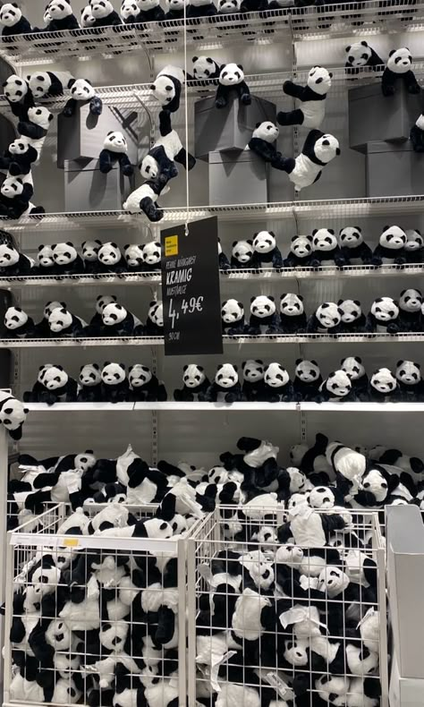 ikea panda plushie black and white aesthetic Panda Plushie Aesthetic, Friends Astethic, Ikea Aesthetic, Panda Plushie, Panda Things, Donut Pictures, Panda Store, Ikea Toys, Big Panda