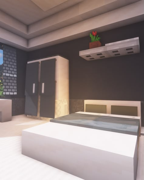 #Minecraft #Building #Howtobuild Minecraft Building Ideas House Modern, Modern Bedroom Minecraft, Minecraft Building Ideas Modern, Modern Minecraft Bedroom, Minecraft Rooms, Bedroom Minecraft, Villa Minecraft, Bedroom Ideas Minecraft, Modern Minecraft Houses