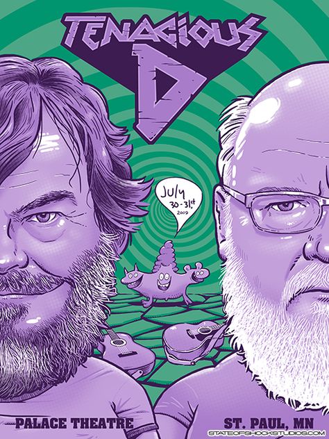 Tenacious D St. Paul Poster by Darin Shock Tenacious D Poster, Wall Charm, Tenacious D, Silly Goofy, Music Images, Jack Black, St Paul, Great Bands, Music Poster