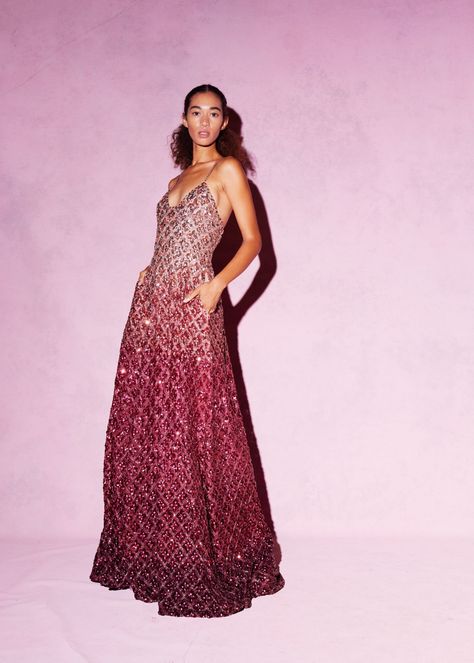 DEGRADÉ MEDALLION DRESS — CUCCULELLI SHAHEEN Degrade Dress, Luxury Sequined Embroidered Dress, Luxury Multicolor Sequin Gown, Luxury Multicolor Embroidered Sequin Dress, Event Dresses Classy, Cucculelli Shaheen Constellation Dress, Wedding Guest Outfit Summer Casual, Cucculelli Shaheen, Haute Couture Outfits