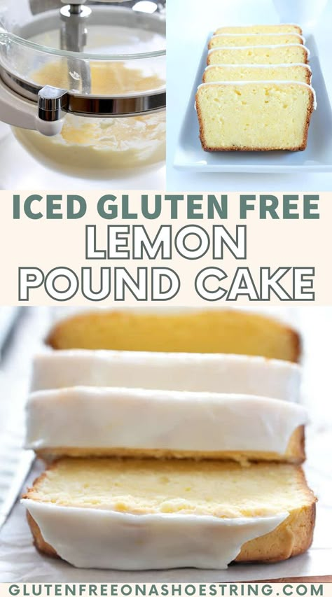 Gluten Free Desserts Easy Healthy, Gluten Free Lemon Bread Recipe, Gluten Free Loaf Recipes, Gluten Free Loaf Cake Recipes, Gf Pound Cake, Gluten Free Loaf Cake, Pound Cake Gluten Free, Gluten Free Lemon Loaf, Gluten Free Lemon Pound Cake