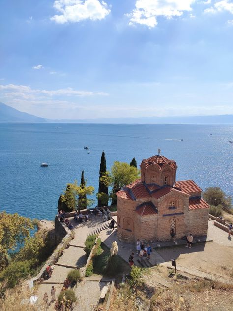 Macedonia, Ohrid, Ohrid lake, church, Balkan, travel, travelling, north macedonia, Holiday, summer, lake, tourists, #balkan #ohrid #europe #makedonija #nature #photography Lake Ohrid Macedonia, North Macedonia Travel, Macedonia Aesthetic, Balkan Summer, Macedonia Ohrid, Ohrid Lake, Lake Ohrid, Balkan Travel, Ohrid Macedonia