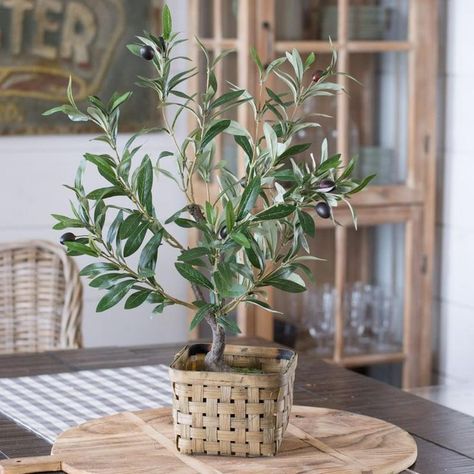 Medium Potted Olive Bush Our collection of olive bush accessories add the perfect amount of farmhouse charm! Check out our matching Olive Stem Bundles!These look great in our farmhouse planters and our woven berry baskets!26"Faux olive bushContainers not included See how our friends @idreamofhomemaking @a.seasoned.life and @houseon77th used the Olive Bushes in their beautiful home! Olivier En Pot, Potted Olive Tree, Olive Plant, Southern Decor, Faux Olive Tree, Faux Tree, Potted Trees, Greenery Wreath, Real Plants