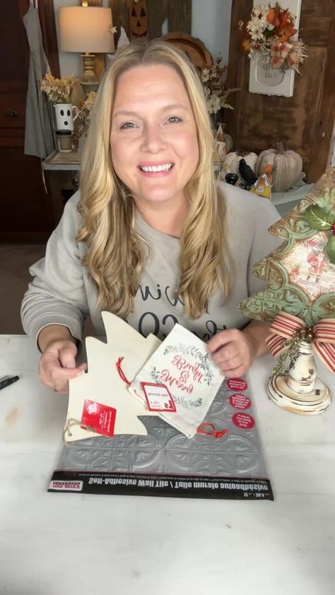 #LIVE 🌲Join Me as I create the other side of my Christmas Tree made with embossed tile! | By Hammons Nest | Facebook Hammons Nest, Tree Cutout, Embossed Tile, Christmas Bows Diy, Bows Diy, Wood Christmas Tree, Diy Bow, Stick On Tiles, Diy Christmas Tree