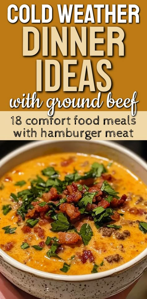 Cold Weather Dinner Ideas With Ground Beef Quick And Easy Dinner With Hamburger Meat, Hungarian Ground Beef Recipes, Ground Beef Sunday Dinner, Dinner Ideas With Ground Venison, Clean Ground Beef Recipes For Dinner, Crock Pot Hamburger Meals, Fall Recipes With Ground Beef, Hamburger Dinners Ground Beef, Super Simple Ground Beef Recipes