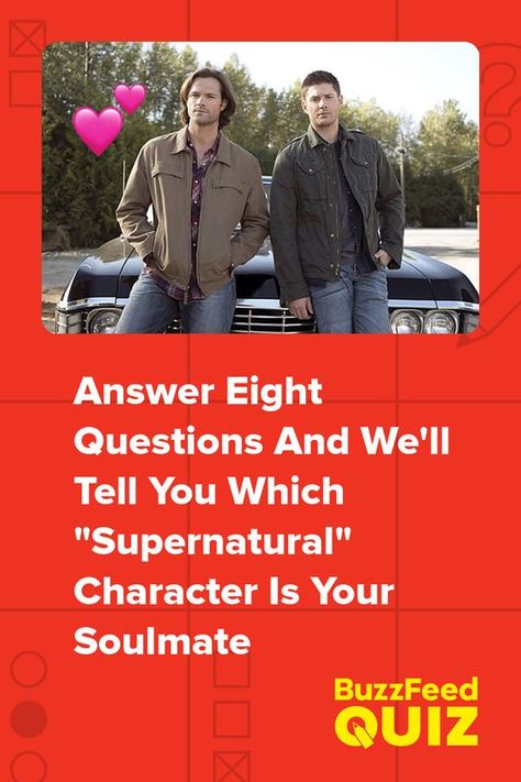 Which "Supernatural" Character Is Your Soulmate? #quiz #quizzes #buzzfeed #triviaquestionsandanswers #quizzesbuzzfeed #trivia #quizzesforfun #funquiz #supernatural Soulmate Quiz, Supernatural Outfits, Trivia Tuesday, God Mode, Play Quiz, Quizzes Buzzfeed, Pub Quiz, Trivia Questions And Answers, Quizzes For Fun