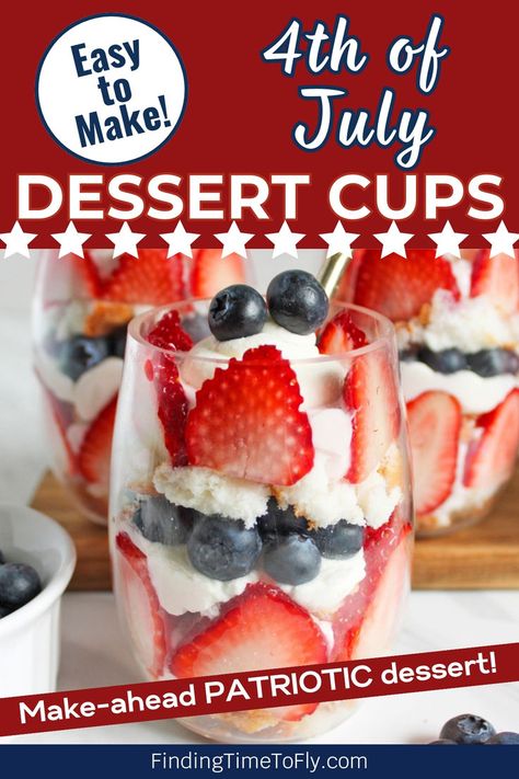 Here's a simple July 4th recipe for kids and adults July Fourth parties! Layered red white blue sweet treats for your patriotic party and July 4 cookout. Add this easy recipe to your red, white and blue desserts recipes and red white blue sweets! Memorial Day or any Patriotic Holiday dessert. #july4th #redwhiteblue #fourthofjuly #desserts #dessertcups #nobake #summerdesserts #cookoutrecipes #picnicrecipe Fourth Of July Parfait Desserts, Red White And Blue Parfait, 4th Of July Parfait, Red White And Blue Desserts Fourth Of July, 4th Of July Food Bbq Party Ideas Dessert, July 4 Desserts Easy, 4th Of July Treats For Kids, Individual Holiday Desserts, Easy Fourth Of July Desserts