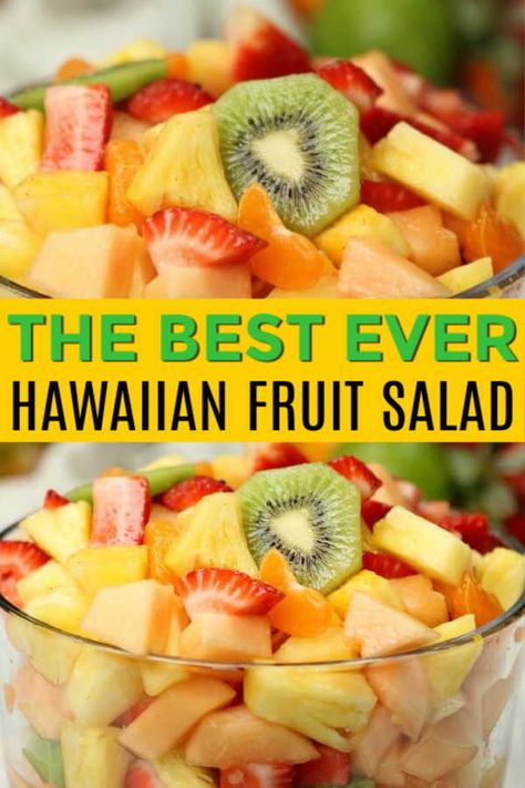 Hawaiian Fruit Salad, The Best Fruit Salad, Tropical Fruit Salad Recipe, Hawaiian Fruit, Fruit Salad With Pudding, Lime Glaze, Easy Fruit Salad Recipes, Luau Food, Tropical Fruit Salad